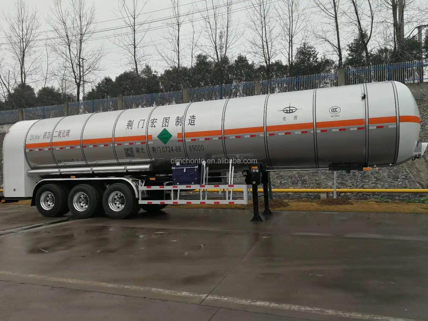 24 75 тонн 27.5m3 криогенной жидкости для углекислого газа LCO2 co2 полуприцеп-цистерна