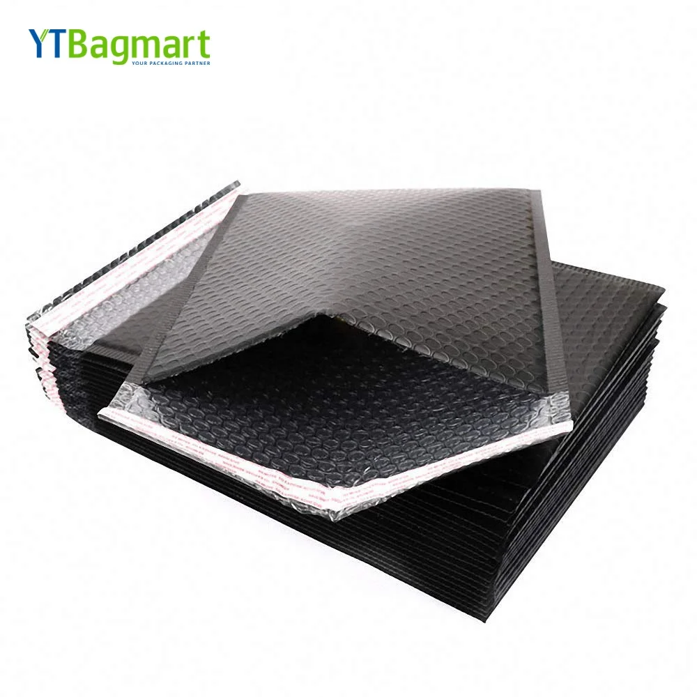 
Wholesale Black Padded Envelopes Bubble Packaging Courier Poly Matte Black Bubble Mailer 