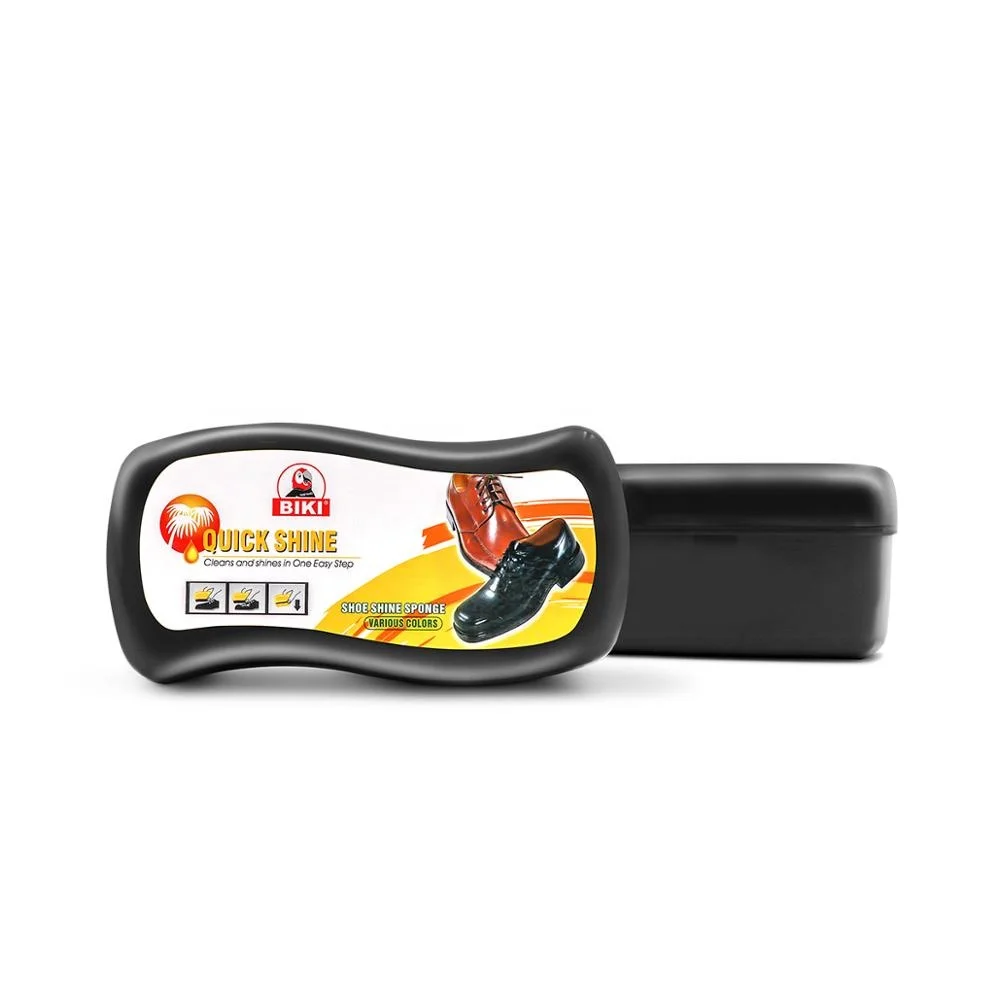 High Quality BIKI shoe shine sponge BIKI brand QUICK Shoe Shine Sponge Leather Shiner Good Price in Factory Neutral Black Color