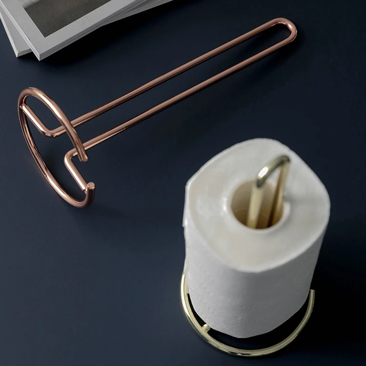 Amazon Hot Selling Household Rose Gold Paper Towel Holder