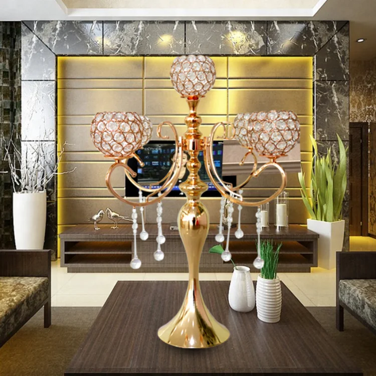 
Factory wholesale decorative metal hollow iron glass tall wedding candle holder 