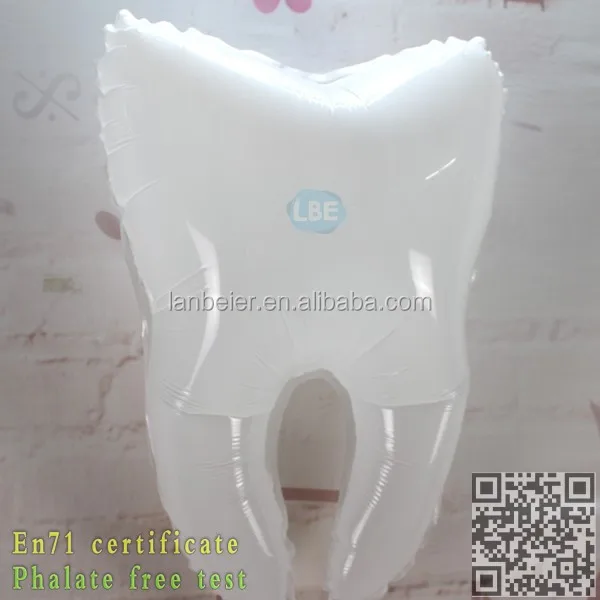 2015 hot promotional items inflat tooth shaped helium balloon