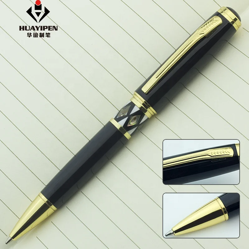 Fashion Style Luxury Beautiful Shell Black Ball Pen for Office School Great Gifts