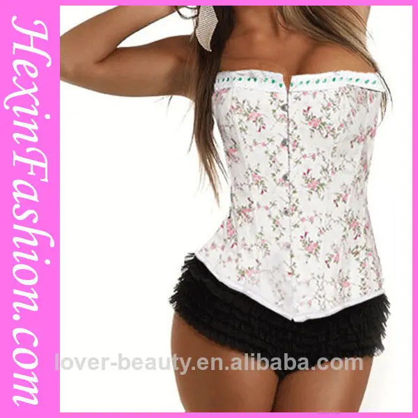 2pc sexy floral corset&panties