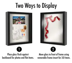 11x14 Shadow Box Frame Black with Soft Linen Back Perfect to Display Memorabilia Pins Awards and Photos