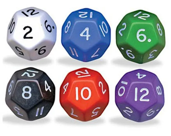 high quality colored cusom 12 sided dice with number embossed
