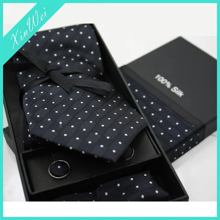 Wholesale business fashion corporate gifts tie and cufflink box necktie set