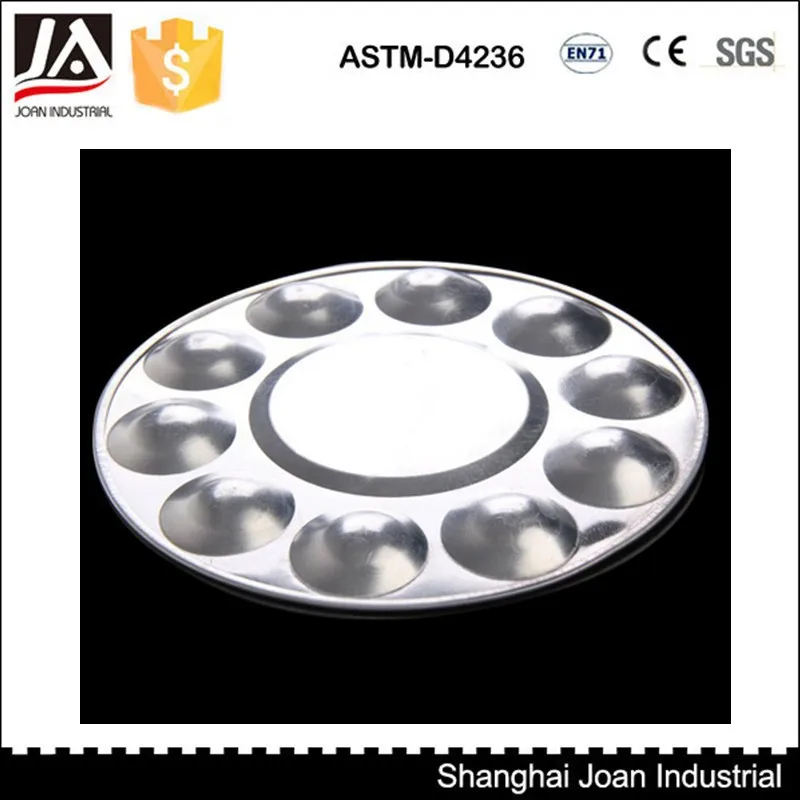 10 hole round aluminum metal paint palette
