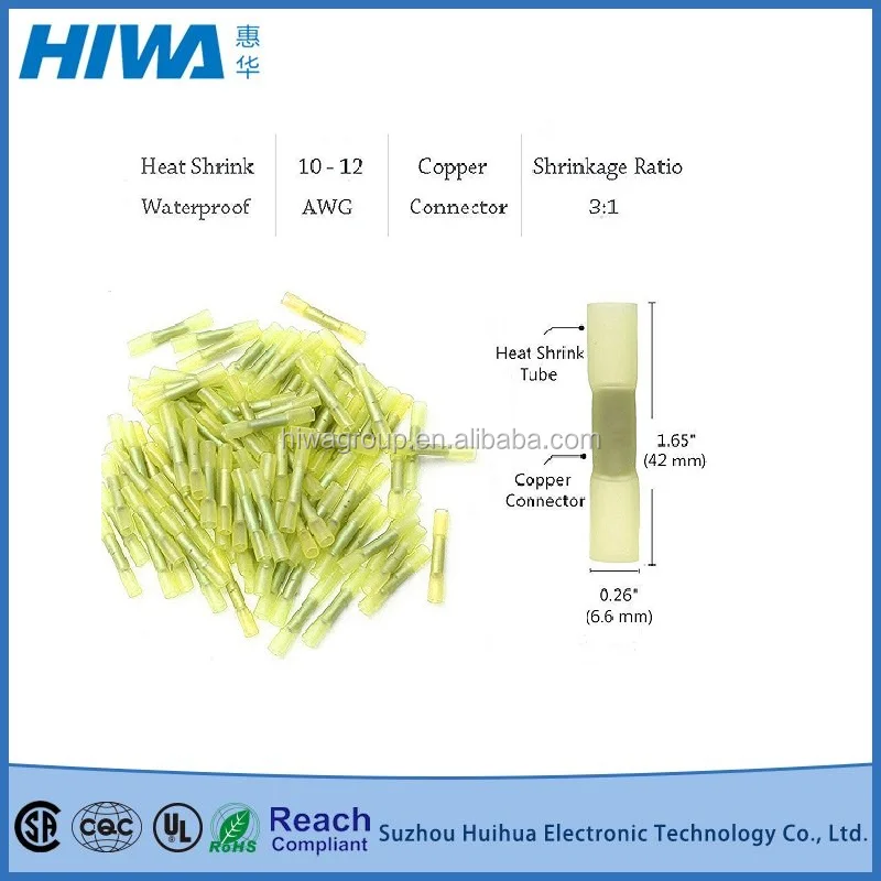 
100 PCS Waterproof Heat Shrink Fully-Insulated Terminals Electrical Wire Crimp Connectors Kit 