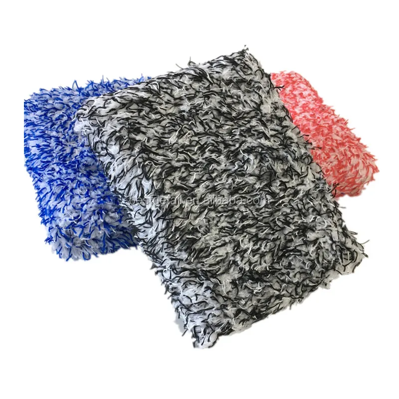 Best Selling Buffing Wheel Cleaning Mixed Color Best Premium Microfiber Car Wash Pad Mitt Sponge for Auto Detailing