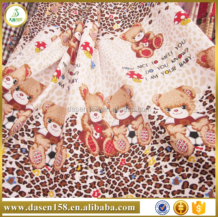 China 100% polyester microfiber bed sheet fabric printed home textile fabrics