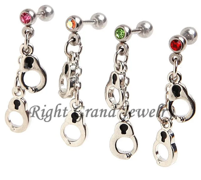 Crazy Factory Piercing Dangling Handcuffs Piercing Cartilage Ear