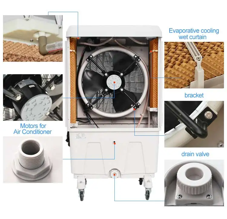 3  speeds plastic mist water cooling fan cooler mobile for open area  JH168