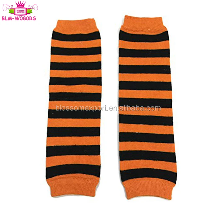 Wholesale Halloween Costume Holiday Leg Warmers Knitted Pattern Orange Black Chevron / Stripes / Dots Halloween Baby Leg Warmers