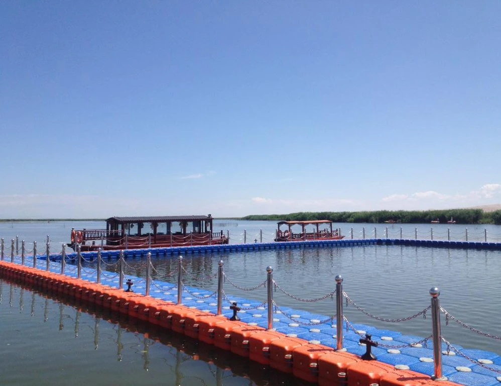 Double floating dock unit Plastic floating boat docks