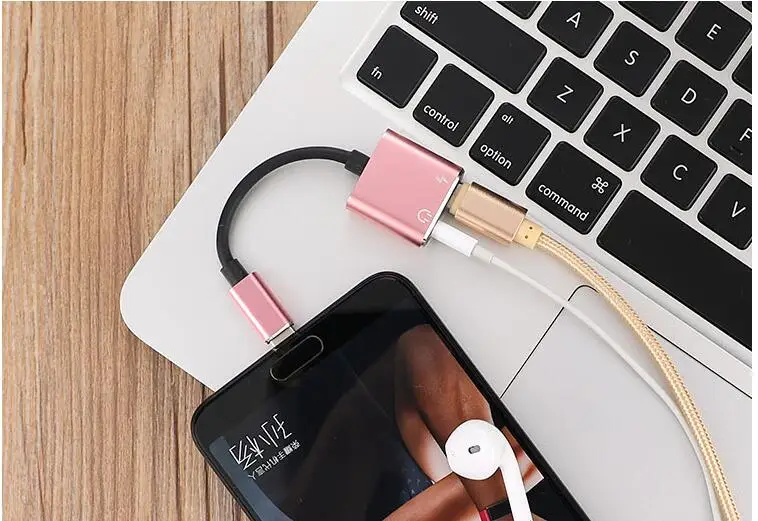 USB C to 3.5mm Audio Adapter  New Version 2 in 1 USB Type C Male to 3.5mm Female Earphone Converter Dongle and Charging