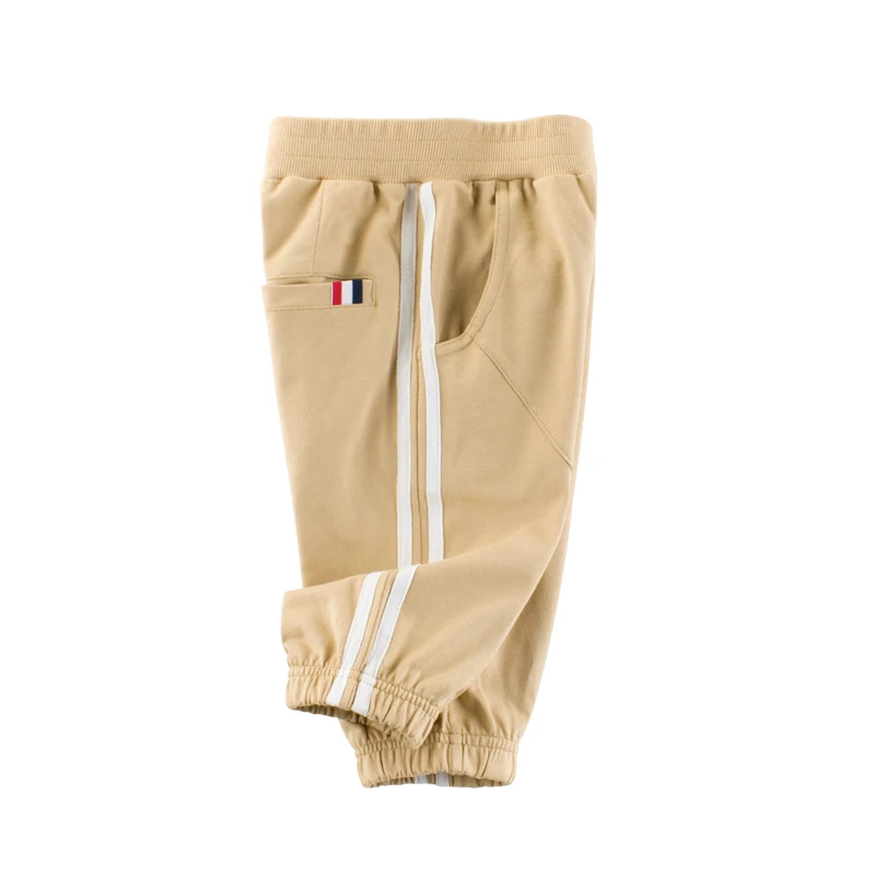 2021 Factory wholesale boys cotton sport trousers pants with decoration tapes