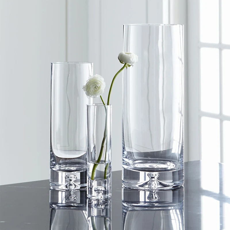 
2019 new style Fashionable Thickened Crystal Glass Vase Creative Rich Bamboo Table Flower Vase Arrangement 