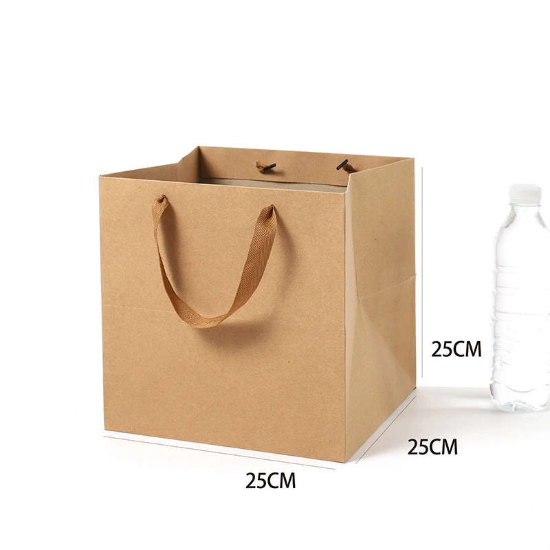 Wholesale custom logo kraft paper shopping carrier bag customised jewelry gift packaging bag