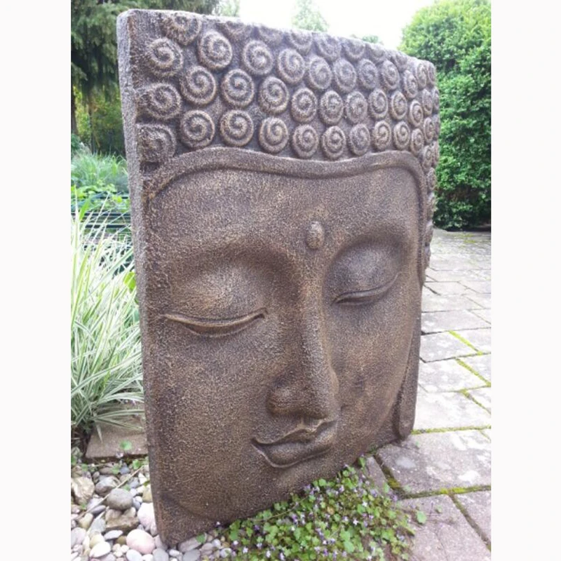Garden Decoration Bronze Buddha Face Relief Sculpture