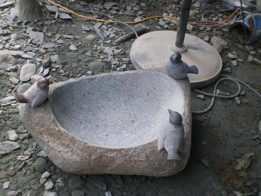 GGV256 уникальное украшение для сада Специальный натуральный речной рок птица ванна камень питьевой горшок маленький каменный бассейн улицы