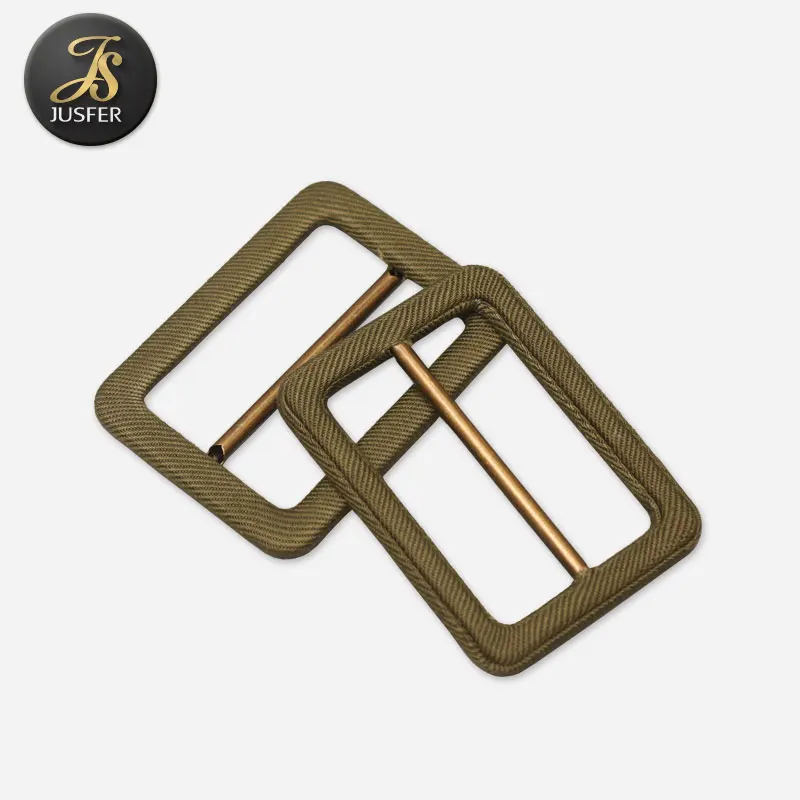 Double fabric belt buckles covered square buckles for coat belt