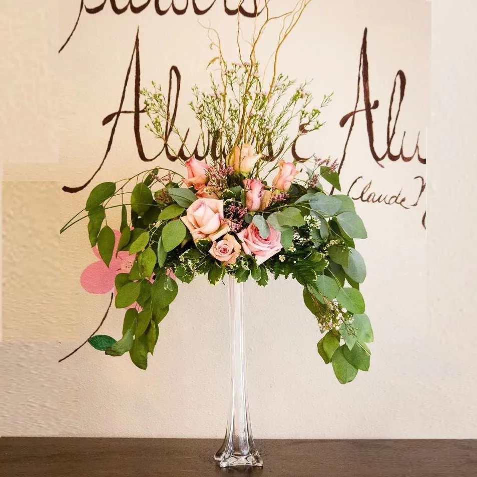 wholesale glass white tall centrepiece vase