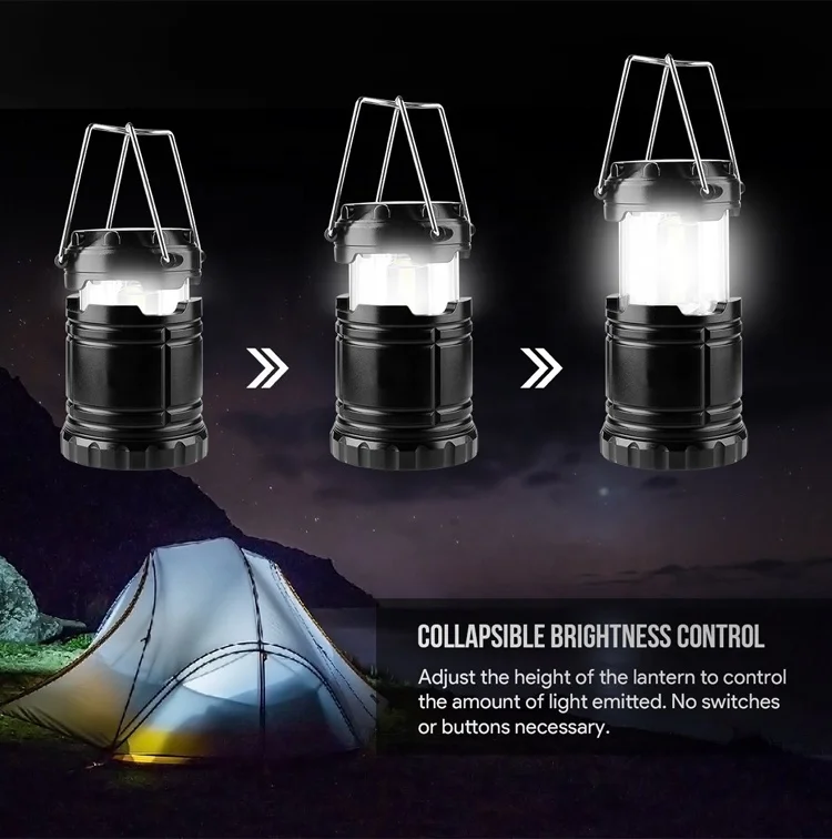 China Factory Wholesale Price Small Solar Powered Rechargeable Portable Collapsible Outdoor Rechargeable LED Camping Lantern