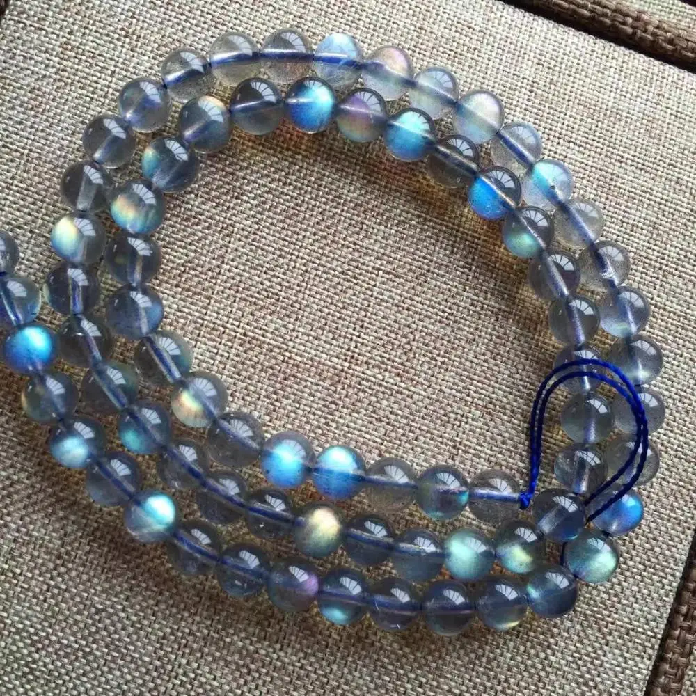 8mm round high top grade blue flash labradorite beads