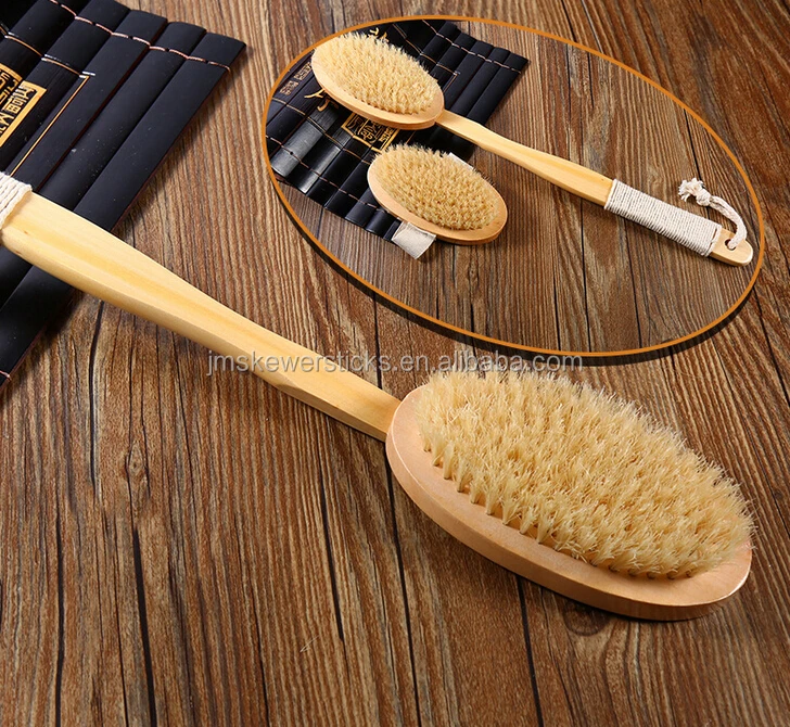 
natural boar bristle wooden bath brush 