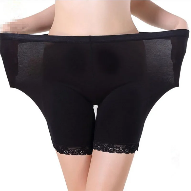 
Puls size Women Lace Safety Short Pants Summer Under Skirt Shorts Breathable Modal Fabric Short Tights For Dress 