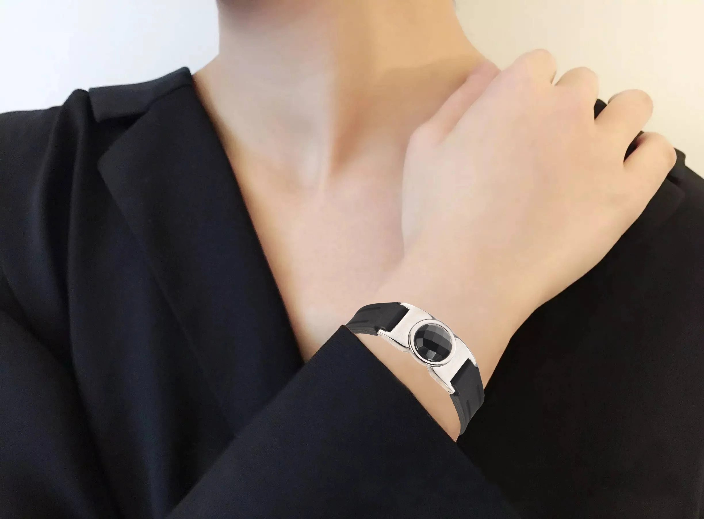 Wollet Powerful Golf Balance Magnetic Ion Silicone Energy Bracelet with Detachable Onyx Ball Marker