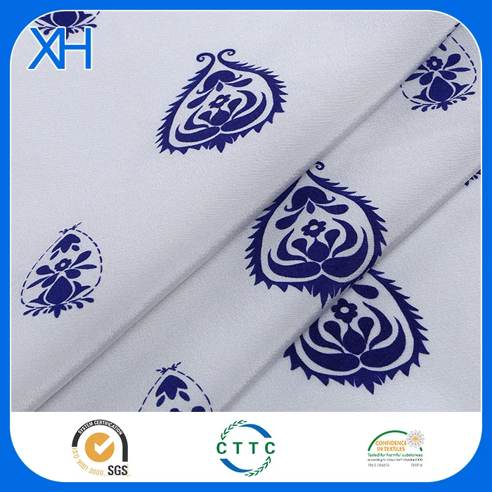 
Digital Printed Vietnam Silk Fabric Heavy Silk Crepe de Chine Silk Floral Dress Fabric 