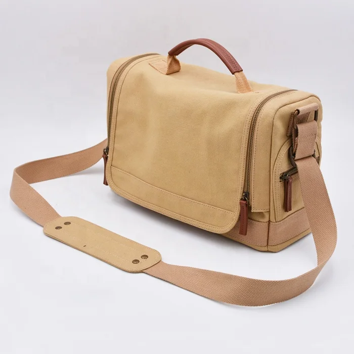 Vintage Waterproof Military Messenger Canvas DSLR Camera Bag