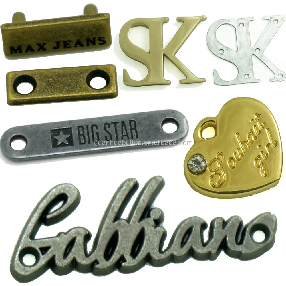 
custom designer metal brand logo label tag for handbags 