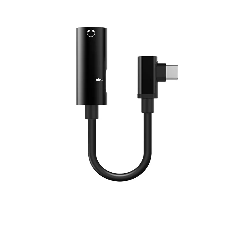 2 в 1 кабель-преобразователь 90 градусов Usb Тип C на 3 5 мм разъем для наушников аудио адаптер телефона Android