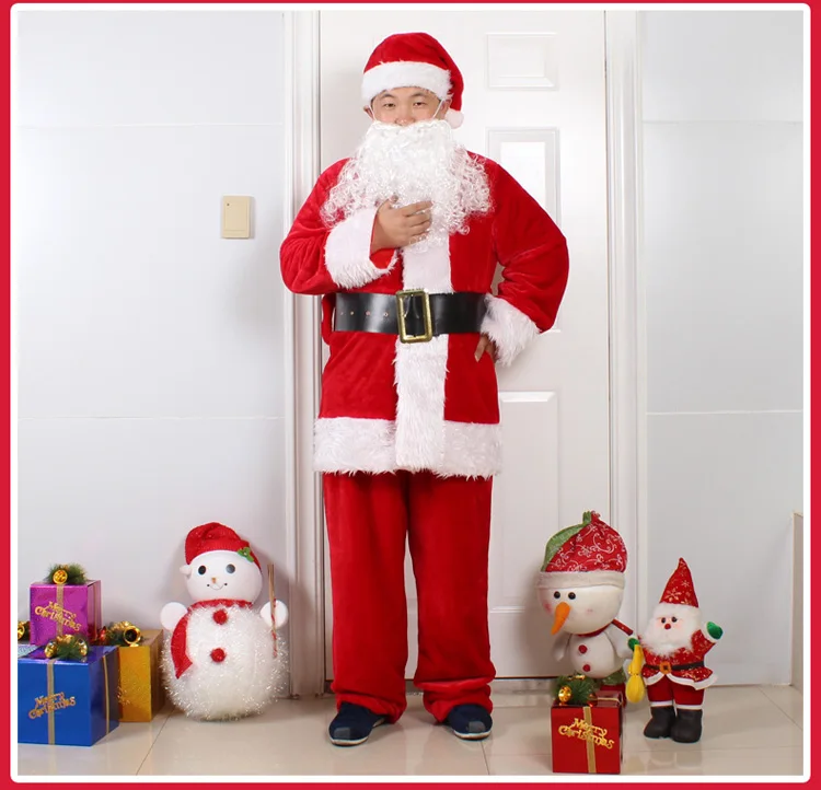 
Velvet Plush Fat Suit Costume for Santa 