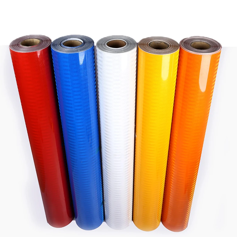 Engineering Grade Stripe Sheeting PVC Reflective Film For Traffic Signs