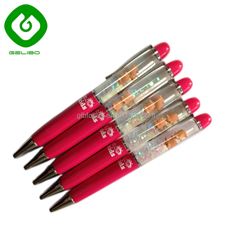 Metal liquid ballpoint pen with custom PVC or 3D floater for Promotion