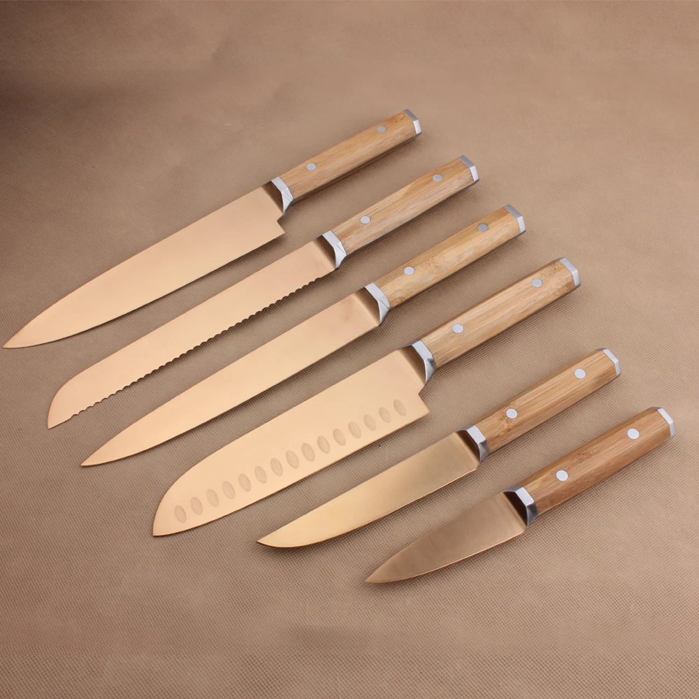 Набор кухонных ножей из нержавеющей стали с титановым покрытием 5