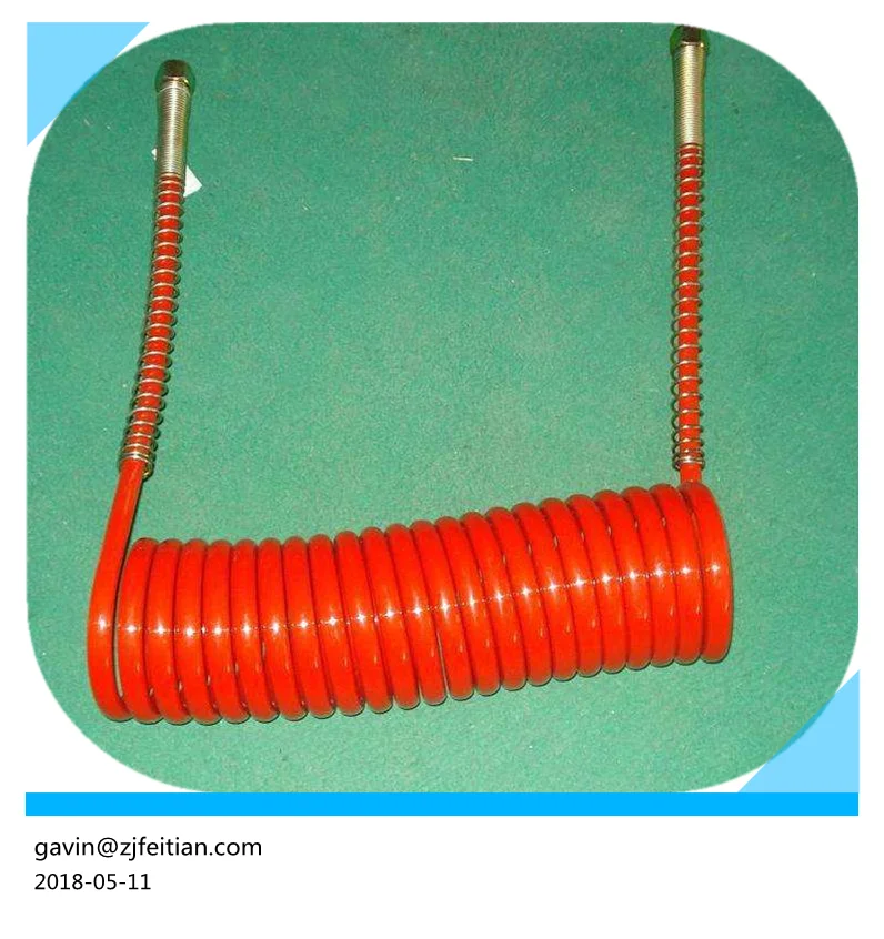 
DOT SAE ISO DIN approved 18 coils Nylon Air brake Hose PA12 air brake coil suzi hoses for trailer brake 