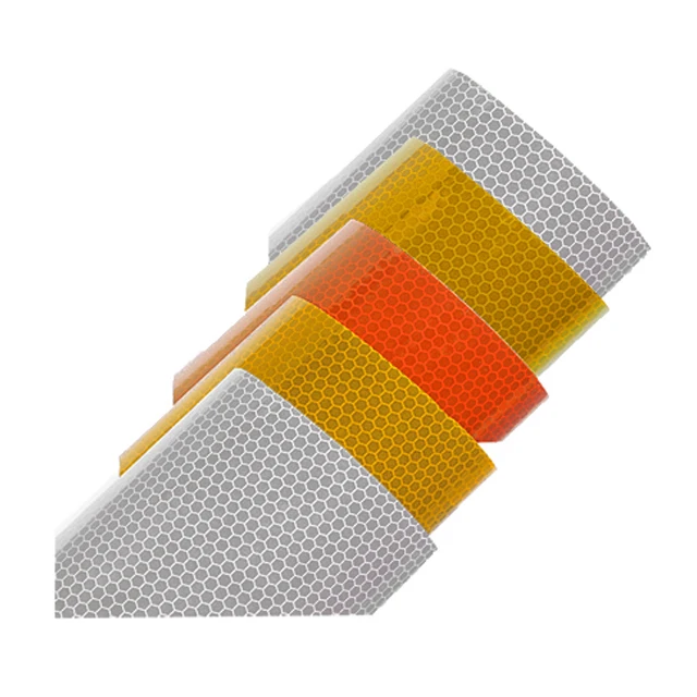 PVC Honeycomb High Intensity Grade Road Safety Reflector Sticker Sheeting Flexible Collar Tape Reflective Traffic Cone Sleeve