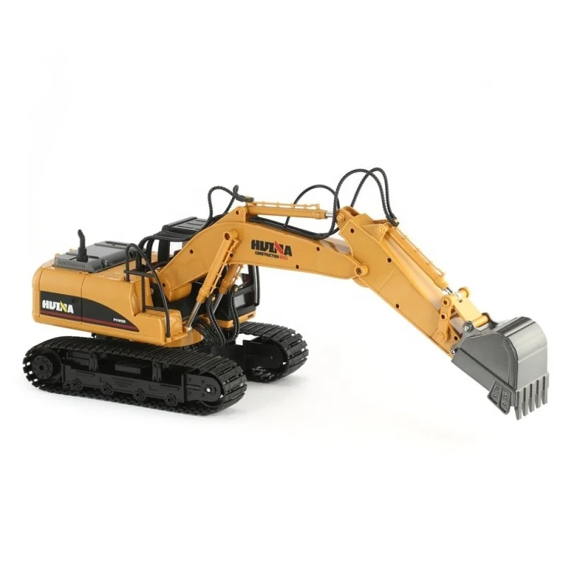 
New HuiNa Toys 15 Channel 2.4G 1/14 RC Excavator Charging RC Car With Battery RC Alloy Excavator RTR For kids Boy 