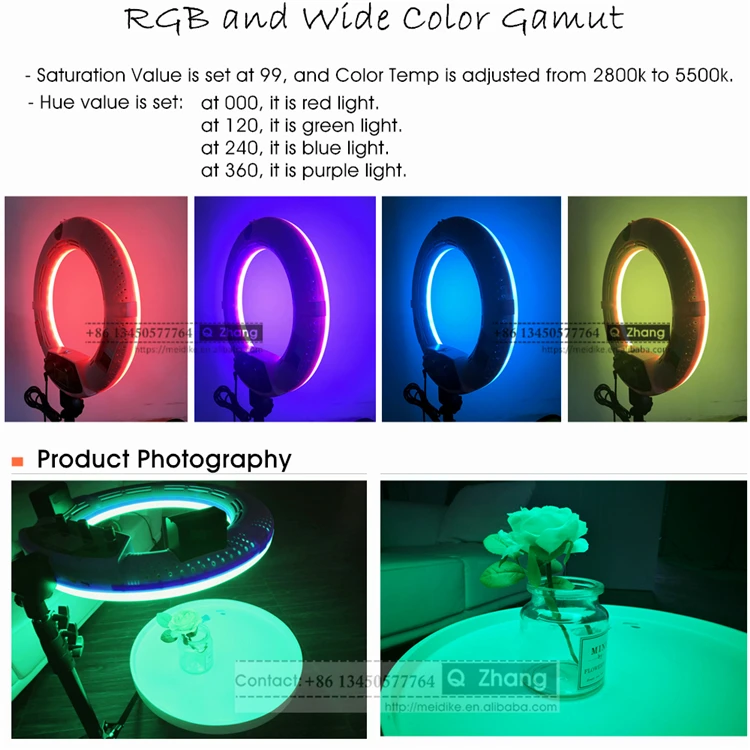 Yidoblo одобренный CE FC-480 RGB для видеостудии фотографии кольцо света с функцией подставки и точность цветопередачи CRI 95 18 дюймов дистанционного Ringlight 2800k-9990k