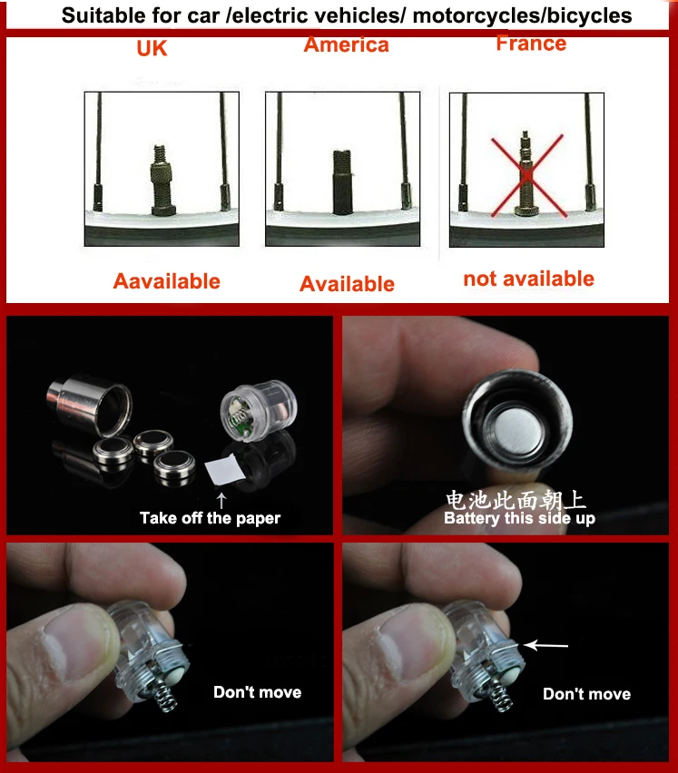 low price Bike Decoration led Wheel Valve Light colorful led  Bicycle Spoke Wheel Light