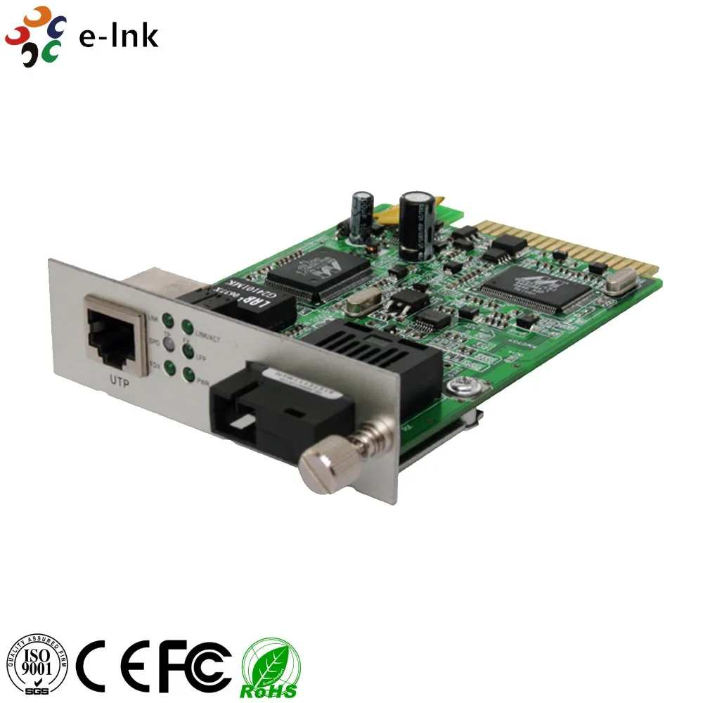 Fast ethernet WDM SC Тип карты Media Converter для 16 шасси слота