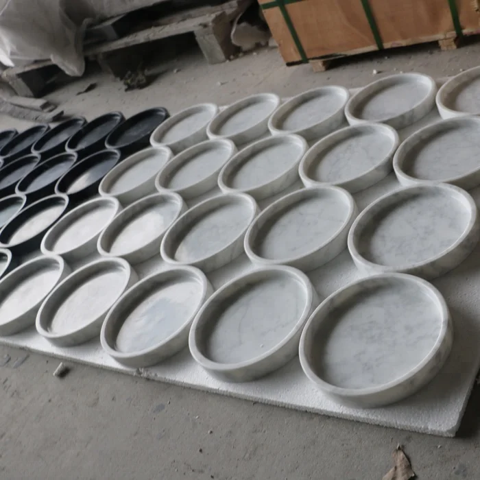 Luxury Carrara white marble square tray