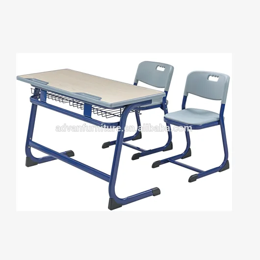 Style Study Ergonomic Double 2 Seat Student  Adjustable  School Double Seat Furniture Student Desk  and Chair