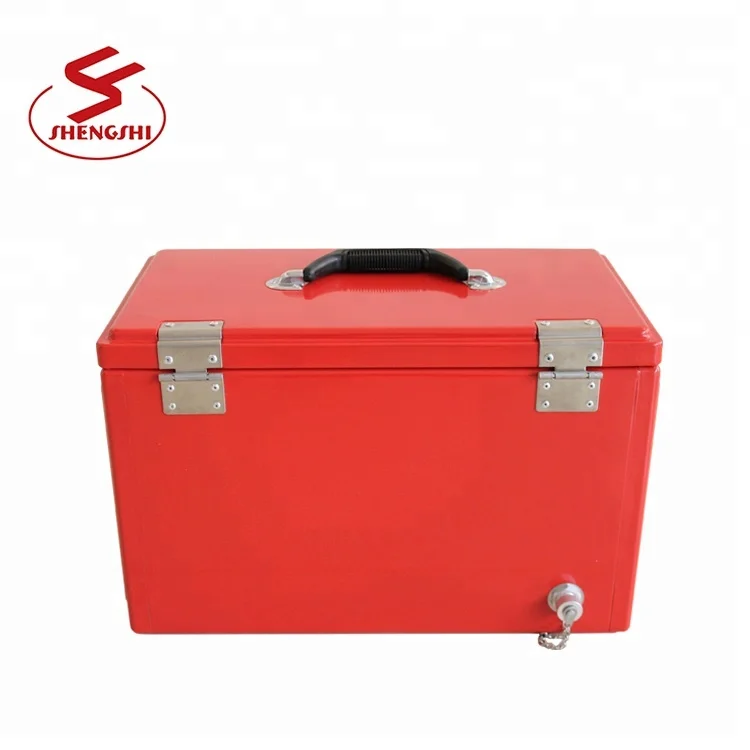 Metal Yellow Drink Storage Cola Ice Box Retro Cooler Tool Box Cooler