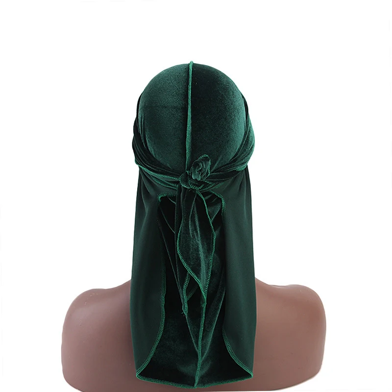 External Stitch Unisex Korea Velvet Durag 360 Waves Extra Long Straps Beautiful Du Rag Doo Rag MTJM-05B1